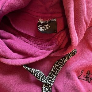 Lifted Anchors Maroon Hoodie with Patterned Drawstrings